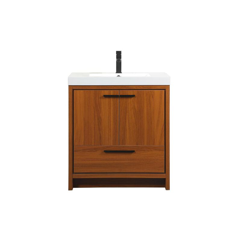 Elegant Kitchen and Bath 30 inch Single bathroom vanity in Teak