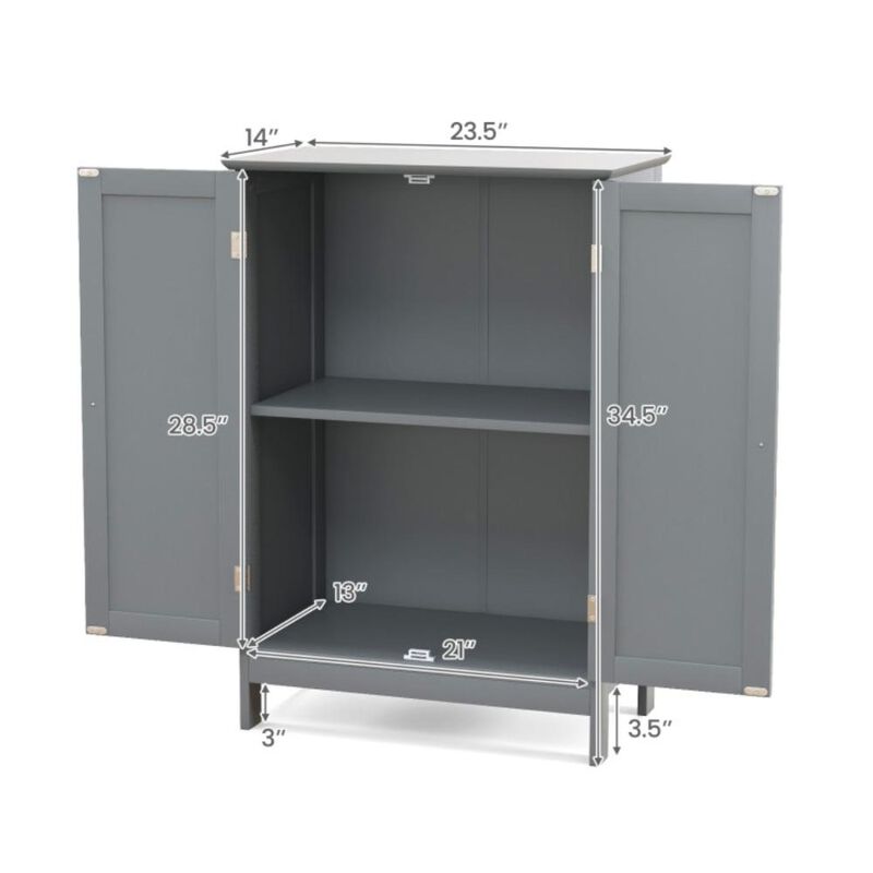 Hivvago 2-Door Freee-Standing Bathroom Cabinet with Shelf