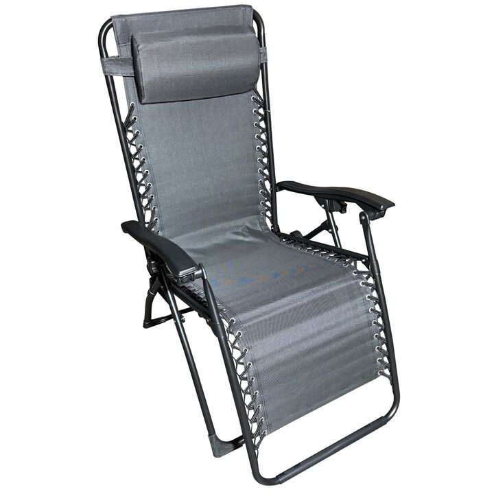 F. Corriveau International - Zero Gravity Lounge Chair, Folding and Reclining, Steel Frame