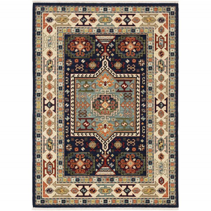 HomeRoots Machine Woven Medallion Indoor Area Rug