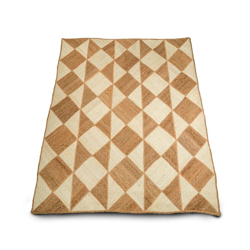 Hand Woven Two Tone Geometric Jute Carpet image number 0