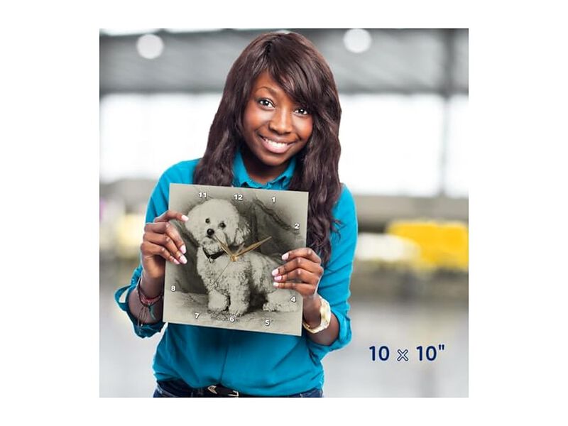 Bichon Frise Wall Clock 10 Inch Home Decor image number 1