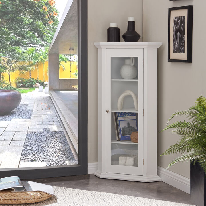 Kings Brand Furniture Cambridge Corner Curio Storage Cabinet
