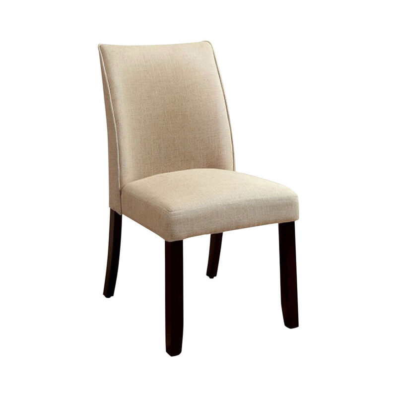 Cimma Contemporary Side Chair Withivory Flax Fabric - Set Of 2-Benzara