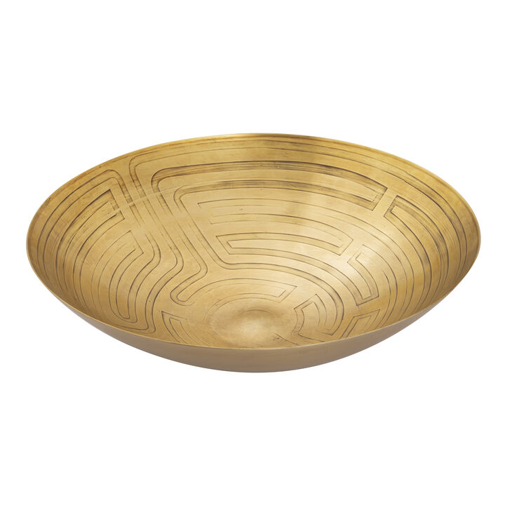 Maze Etched Bowl in Gold