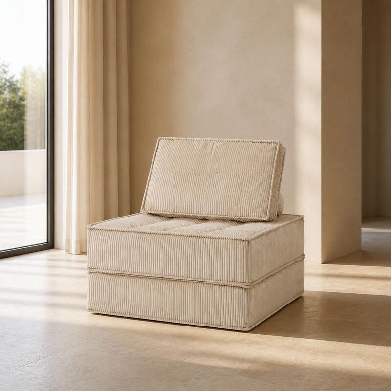 GOODSILO Modular Single Seater Sofa with DIY Multi-Combination Design, Skin-Friendly Fabric for Living Room image number 3