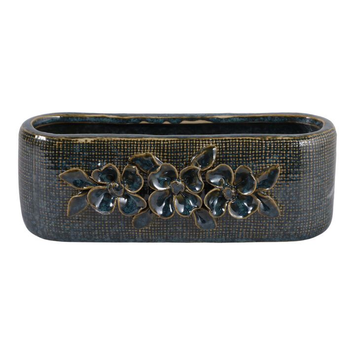 8x3" Floral Applique Planter