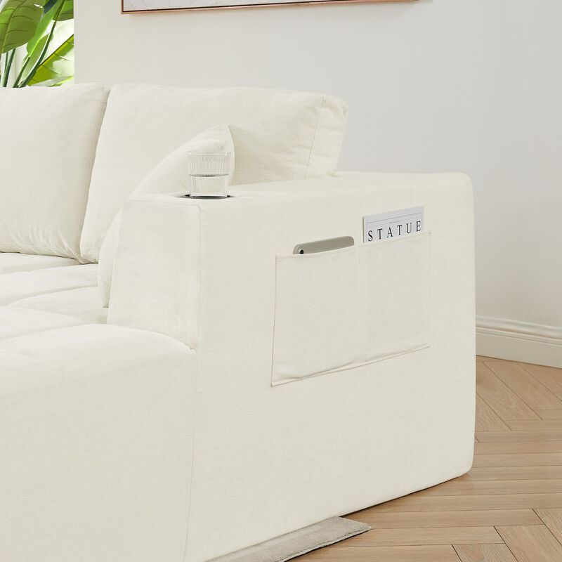 Gralte U-Shaped Chenille Sectional Sofa image number 5