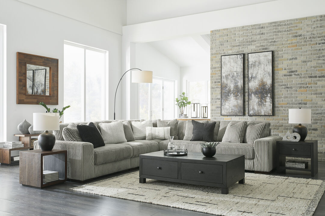 Lindyn Five-Piece Sectional and Ottoman Set