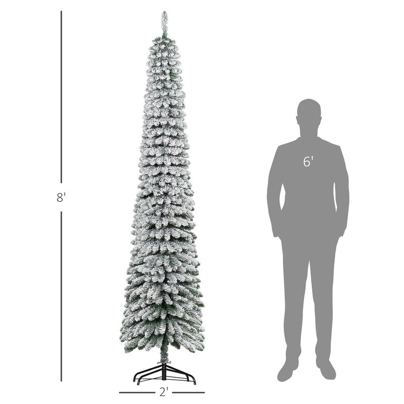 BreeBe 8FT Slim Artificial Christmas Tree with Realistic Branches image number 2