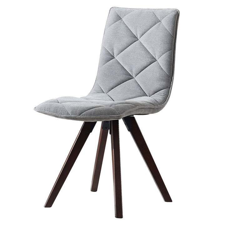 Clihome Dining Chairs Set of 2,Mid Century Modern Chairs with Wood Legs and Fabric Cushion for Dining Room