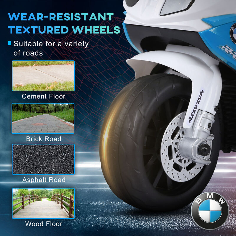 BreeBe 6V 3 Wheeled Electric Motorcycle, Kids Motorcycle Licensed BMW with Headlight, Music image number 5