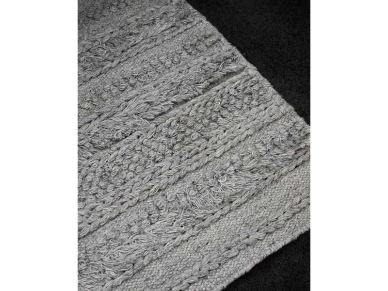 Tierra Stone Grey Braided Shag Flatweave Rug image number 4