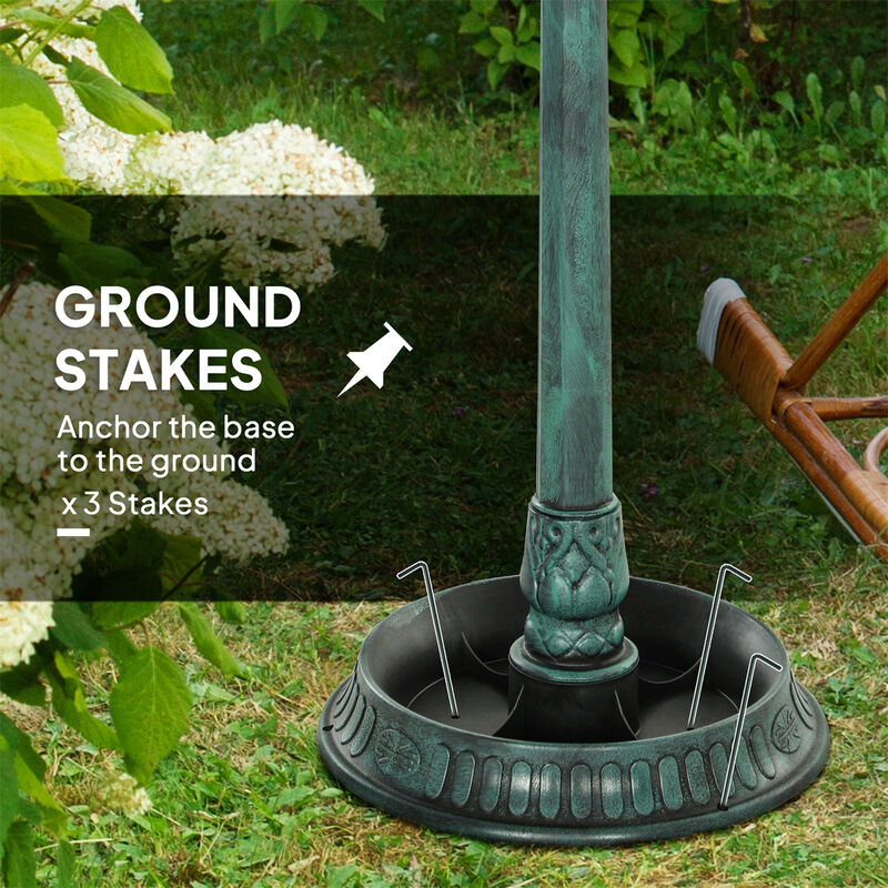 Pedestal Tall Bird Bath &ndash; Outdoor Decorative Fountain for Backyard & Garden image number 5