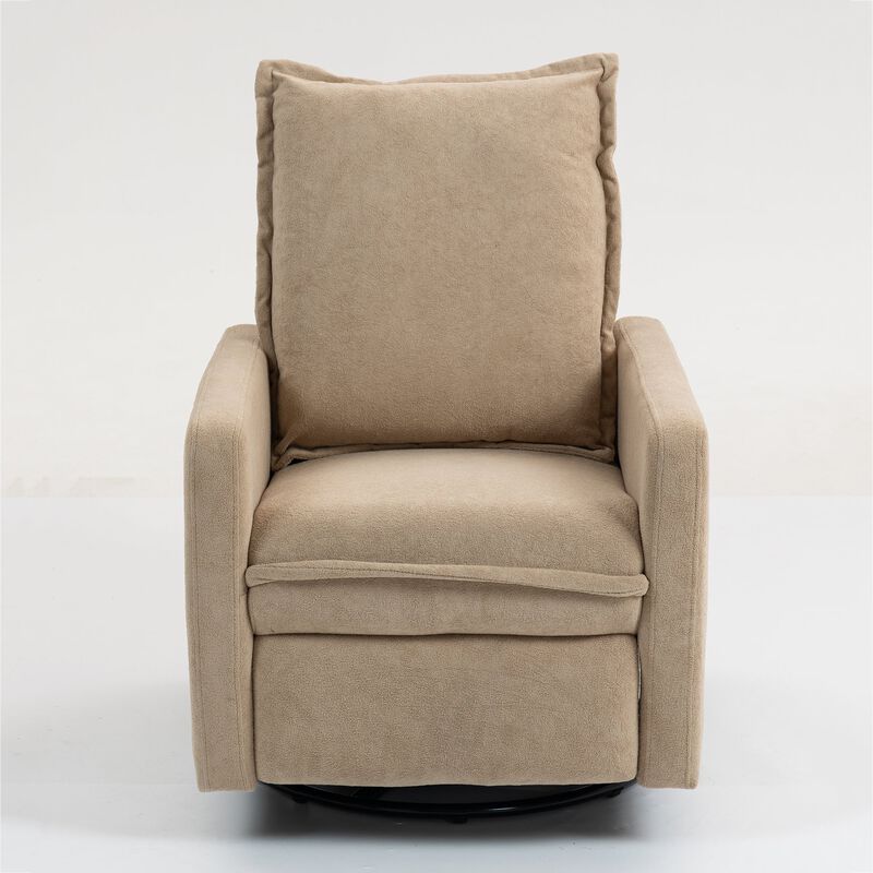 Short Plush Armchair Sofa Manual Button Recliner Chair image number 6