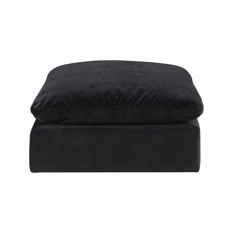 Meridian Furniture Comfy Black Velvet Modular Ottoman