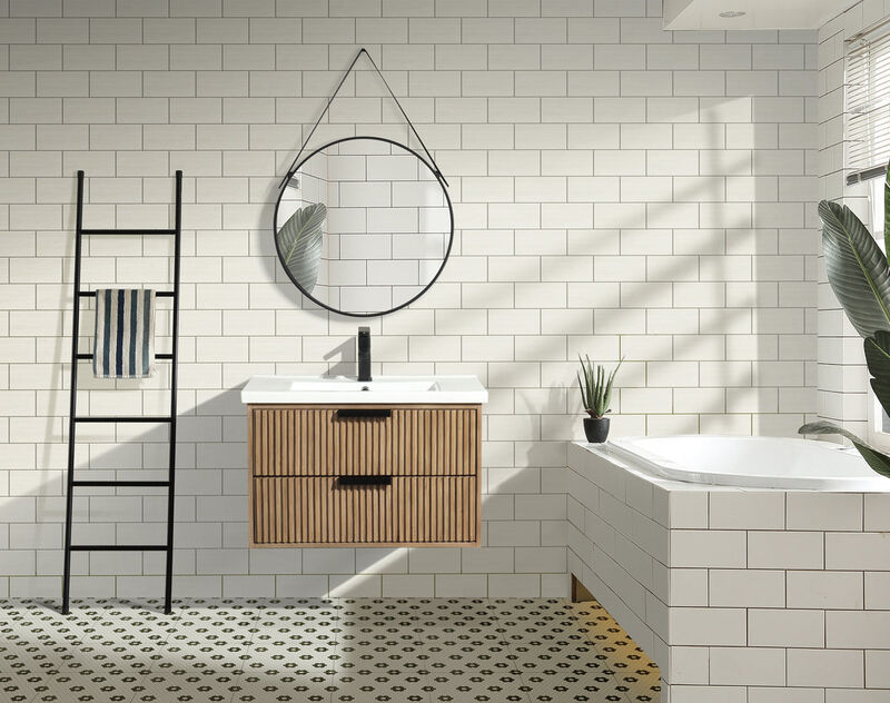 Diego 30" Floating Bathroom Vanity Weathered Fir image number 5