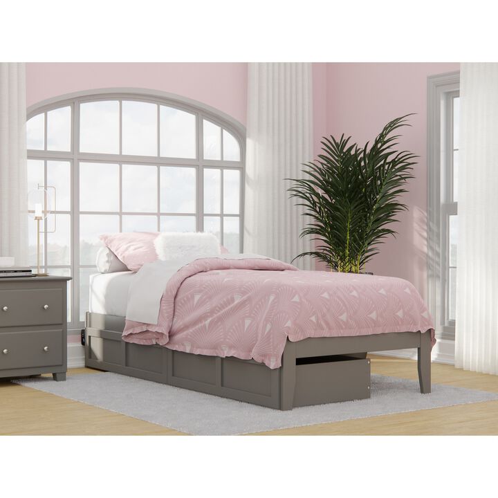 Colorado Twin Extra Long Bed with USB Turbo Charger and 2 Extra Long Drawers in Grey