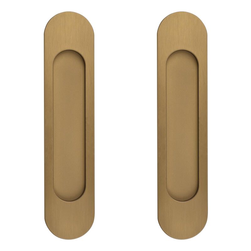 MOROBOR 180MM Self-Stick Oval Sliding Door Pulls, 2pcs Aluminum Alloy Flush Pull Punch-Free Handle for Sliding Barn Door Windows