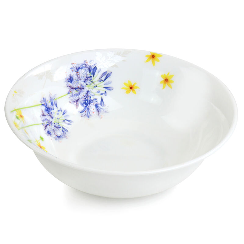 Gibson Ultra Violet Floral 12 Piece Tempered Opal Glass Dinnerware Set