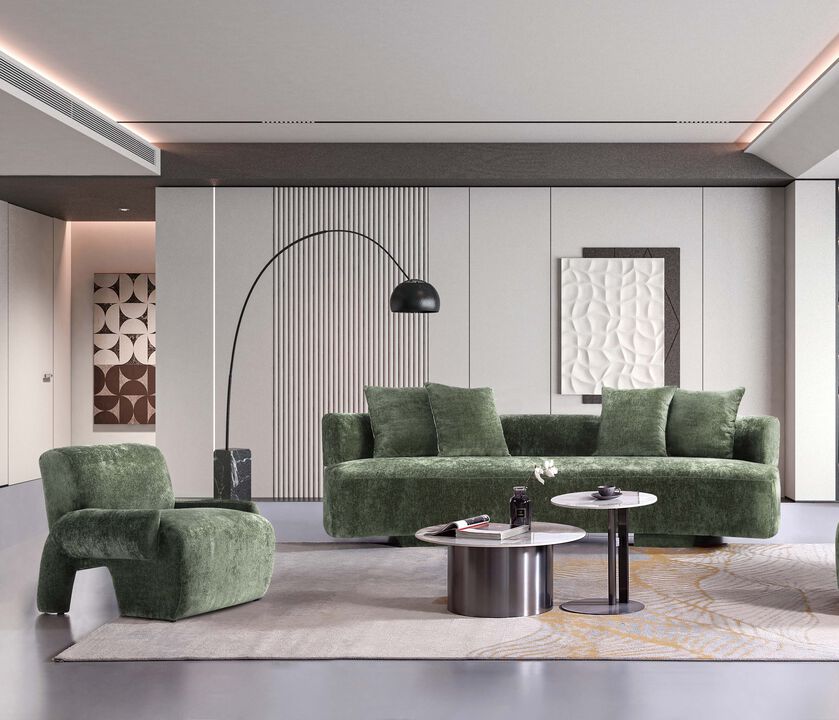 Verandah Green XL Sofa and Accent Chair Set