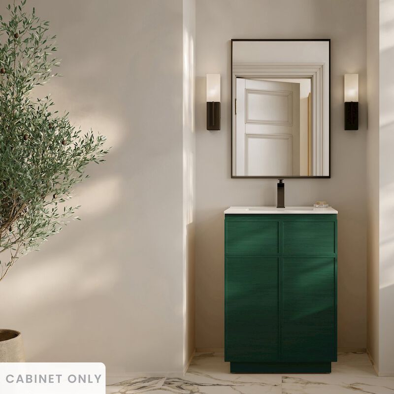 St. Tropez 24" Freestanding Bathroom Vanity Cabinet without Top in Green Oak image number 1