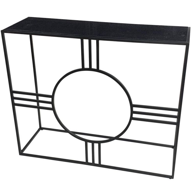 Carolina Living Marshall Console Table - Black Marble - Black