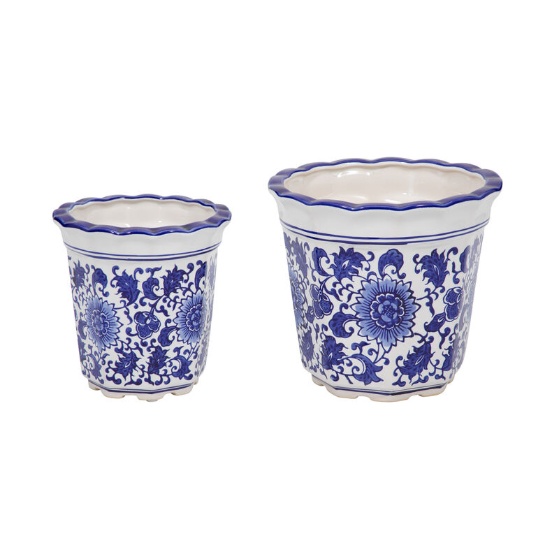 Blue Chinoiserie Pot Planters