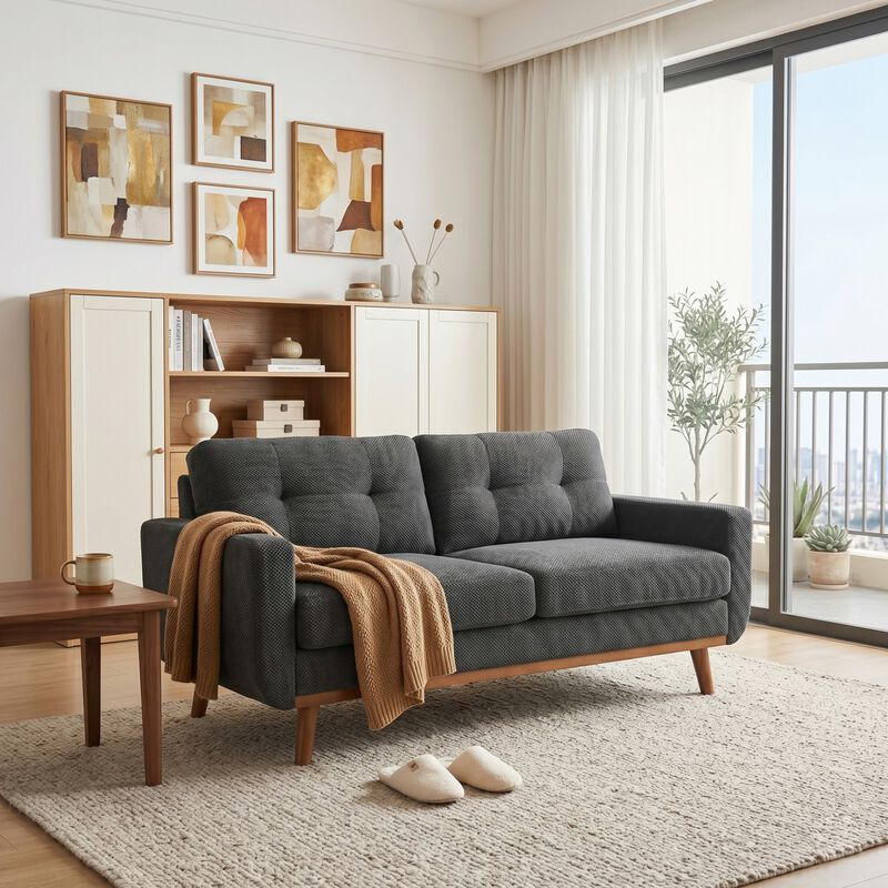 Harldi Modern Minimalist Two-Seater Sofa image number 2