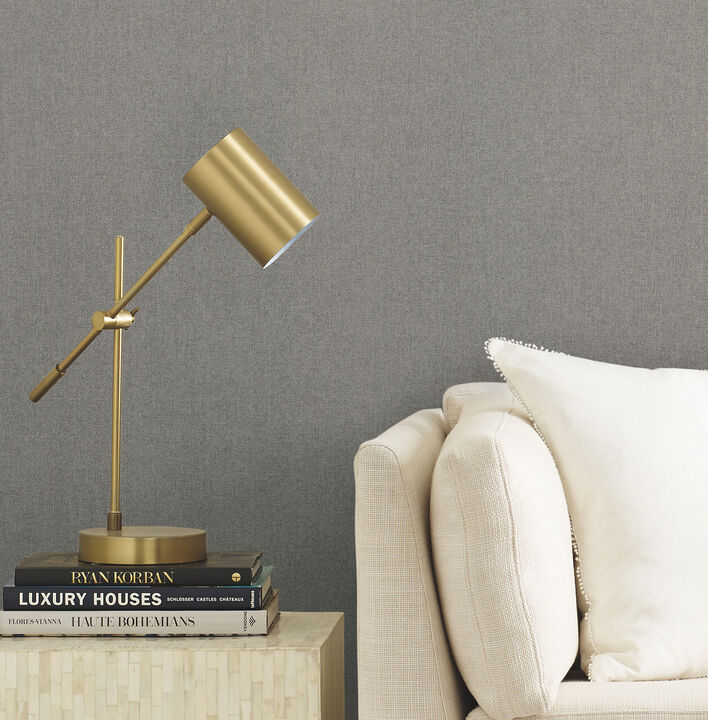 Herringbone Tweed Grey Woven Wallpaper