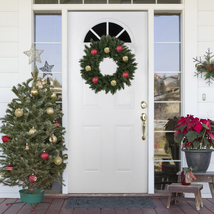Lush Mixed Pine Artificial Christmas Wreath  24-Inch  Unlit