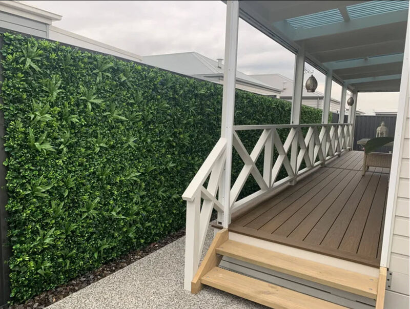 Natural Artificial Boxwood Wall 40" x 40" 11SQ FT Commercial Grade UV Resistant image number 6