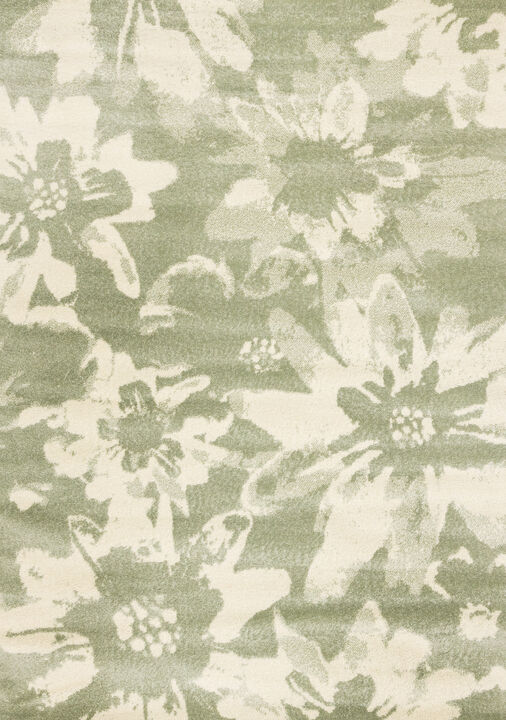 HomeRoots Botanical Leaves Area Rug