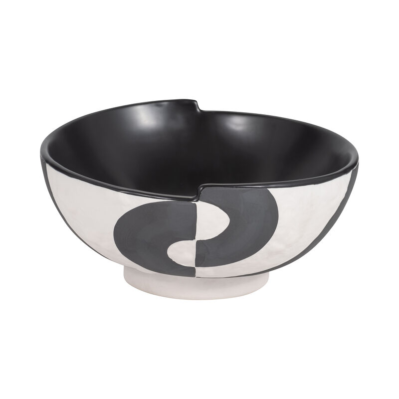 12" Contemporary Deep Bowl, Black/white image number 0