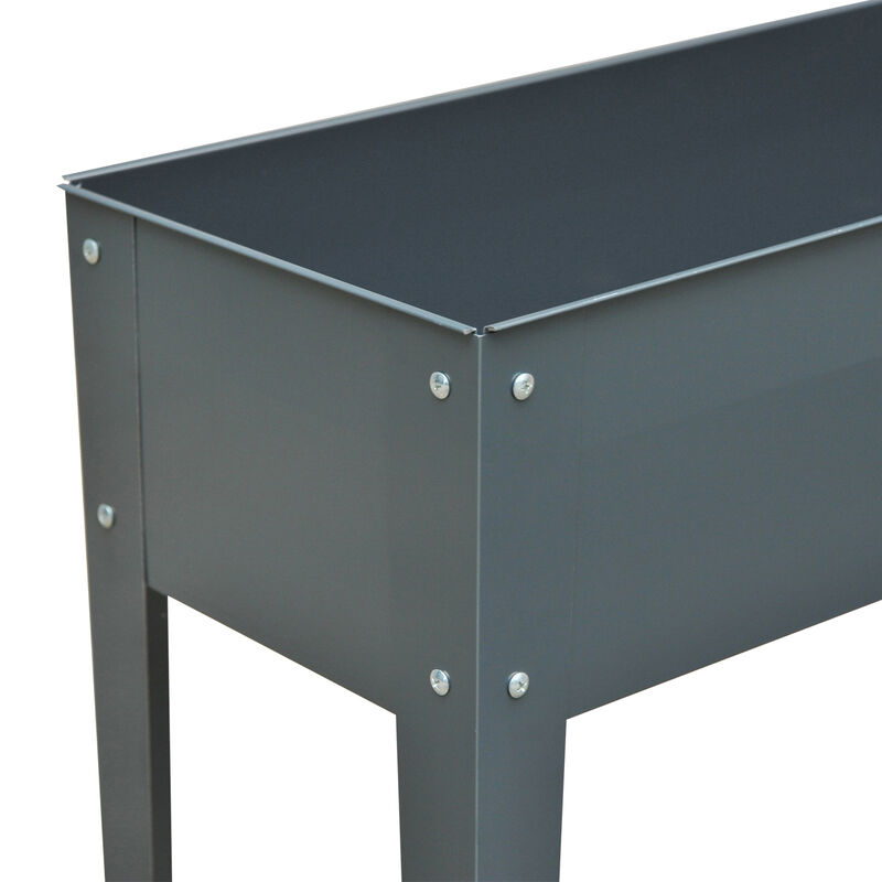 Hivvago Raised Garden Planter Metal Box with Drainage Holes image number 7