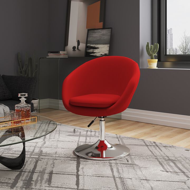 Hopper Red Swivel Accent Chair