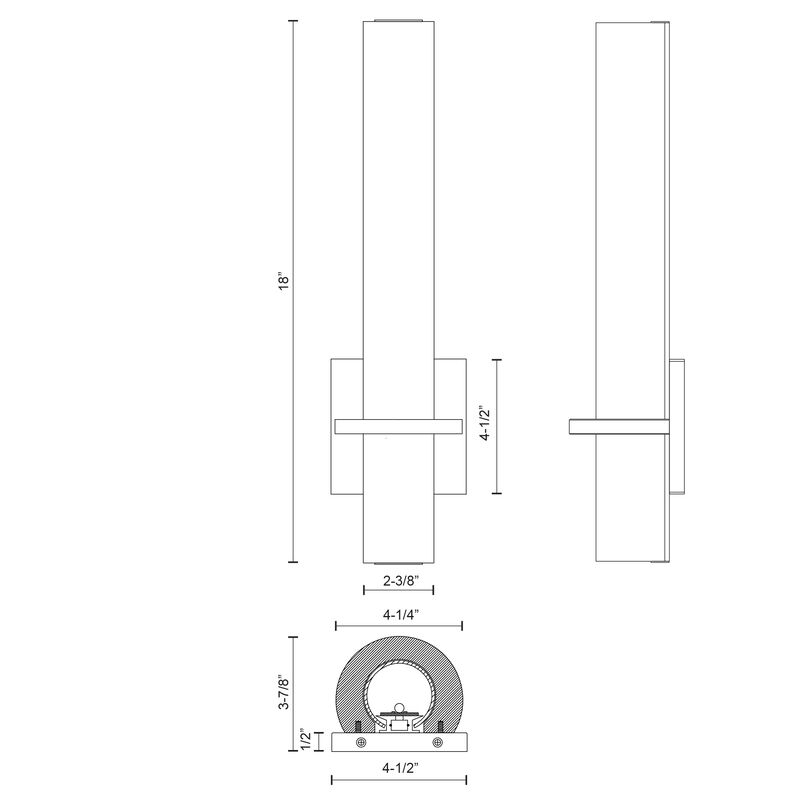 Bhutan 5-in Black Dimmable LED Wall Sconce image number 3