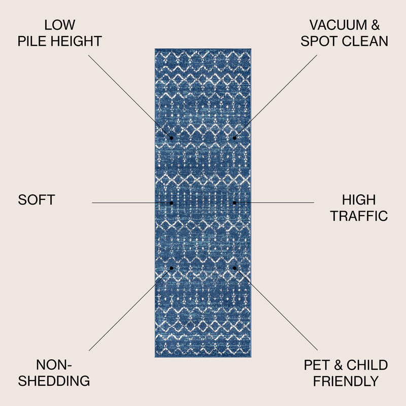 Moroccan Hype Boho Vintage Diamond Area Rug