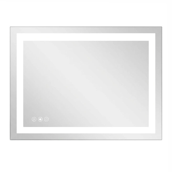 HomeRoots 35" Lighted Frameless Bathroom Vanity Mirror