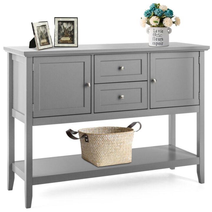Hivvago Wooden Sideboard Buffet Console Table with Drawers and Storage