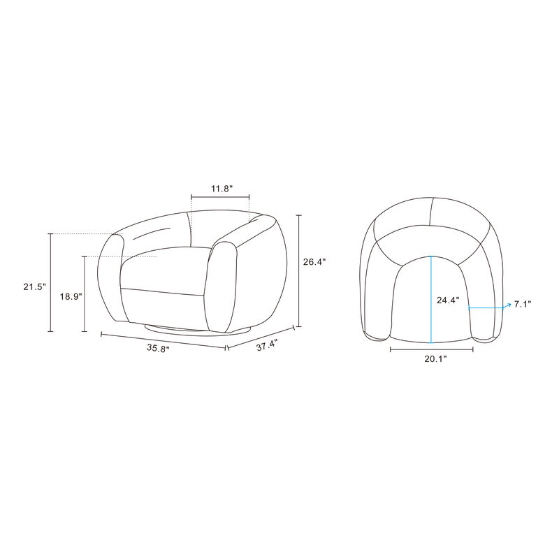 Tribeca Cream Swivel Accent Chairs (Set of 2)