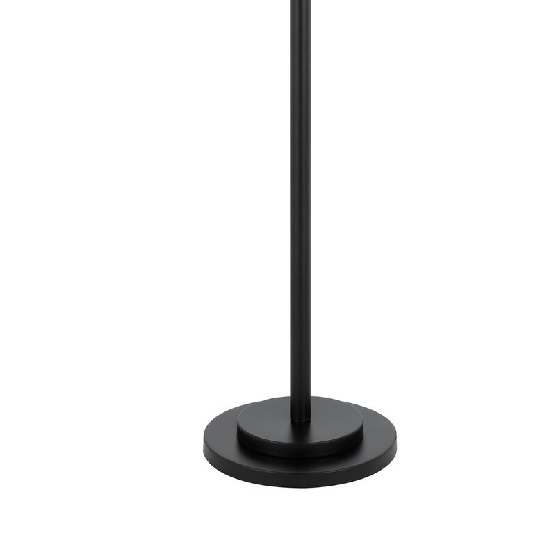 Lany 73 Inch Floor Lamp, 3 Hanging Lantern Style Shades, Black Iron - Benzara