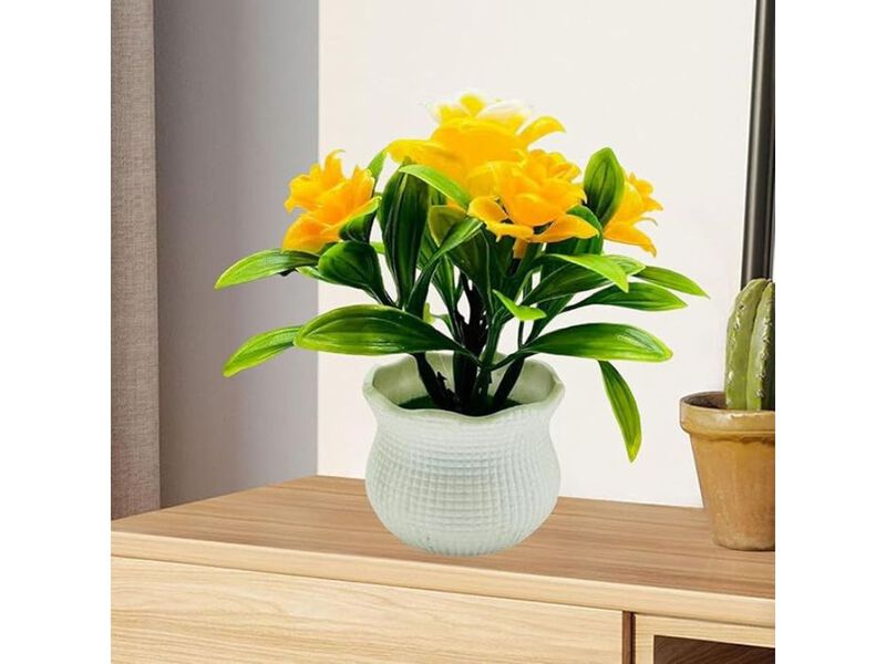 Yellow Artificial Rose Flower Heads Outdoor Wedding Centerpiece Decor image number 1