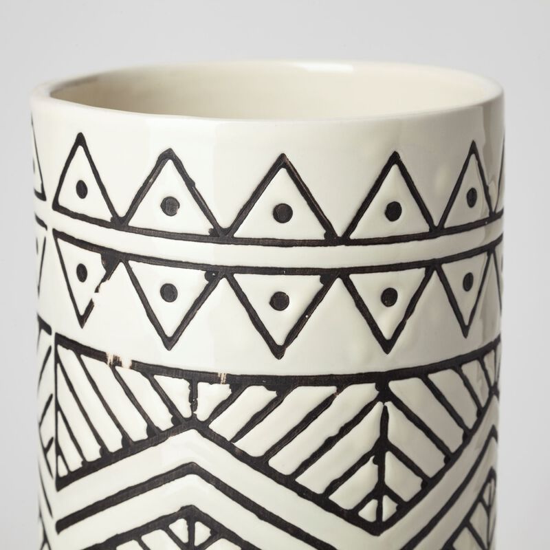 Stylish Geometric Cylinder Table Vase for Living Room or Entryway