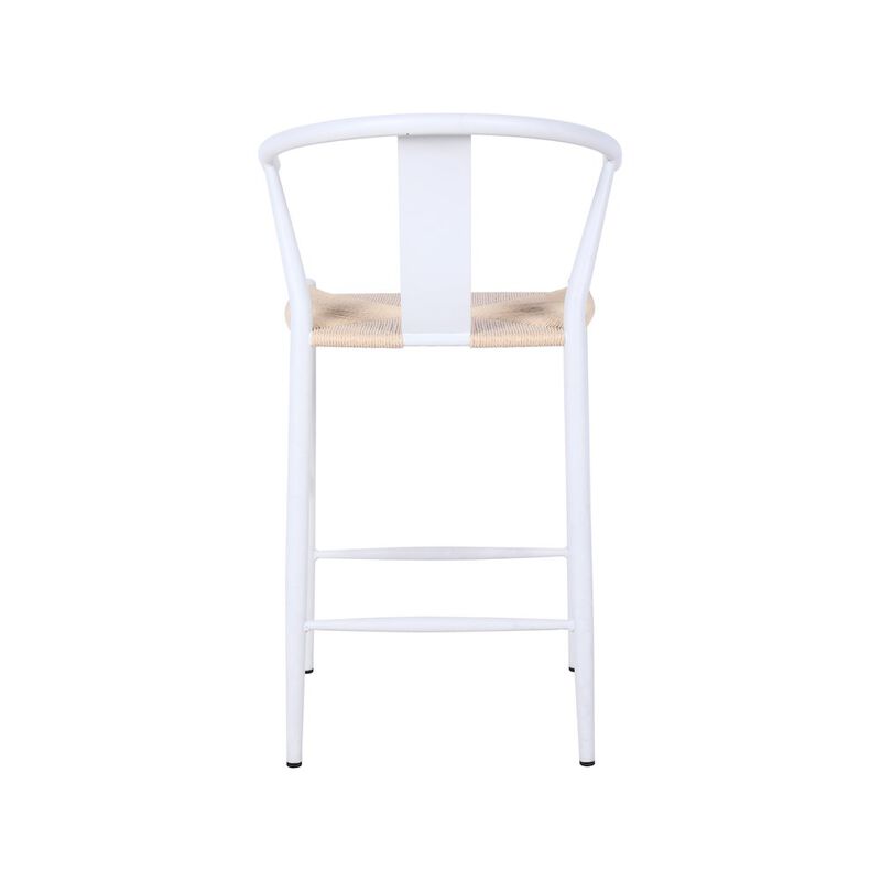 Meridian Furniture Beck Beige Hand Woven Rope Stool, Set of 2