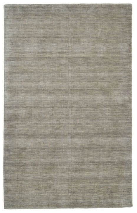 4 X 6 gray And Ivory Wool Hand Woven Stain Resistant Area Rug