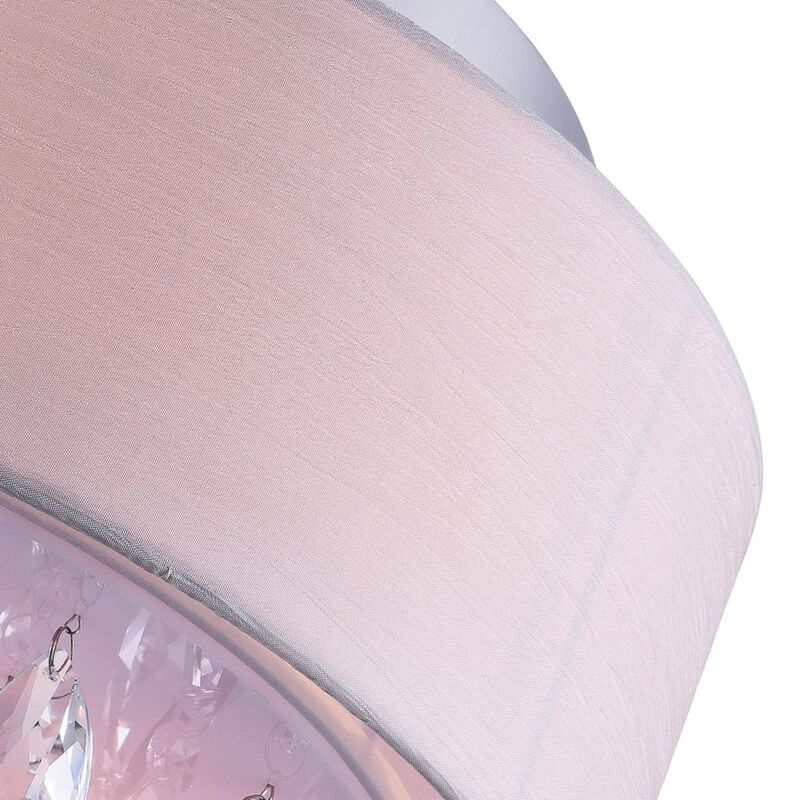 Dash 3 Light Drum Shade Flush Mount With Chrome Finish