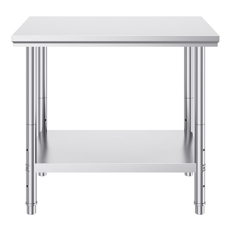 VEVOR Stainless Steel Work Prep Table Commercial Worktable Food Prep 90x60x80 cm image number 0