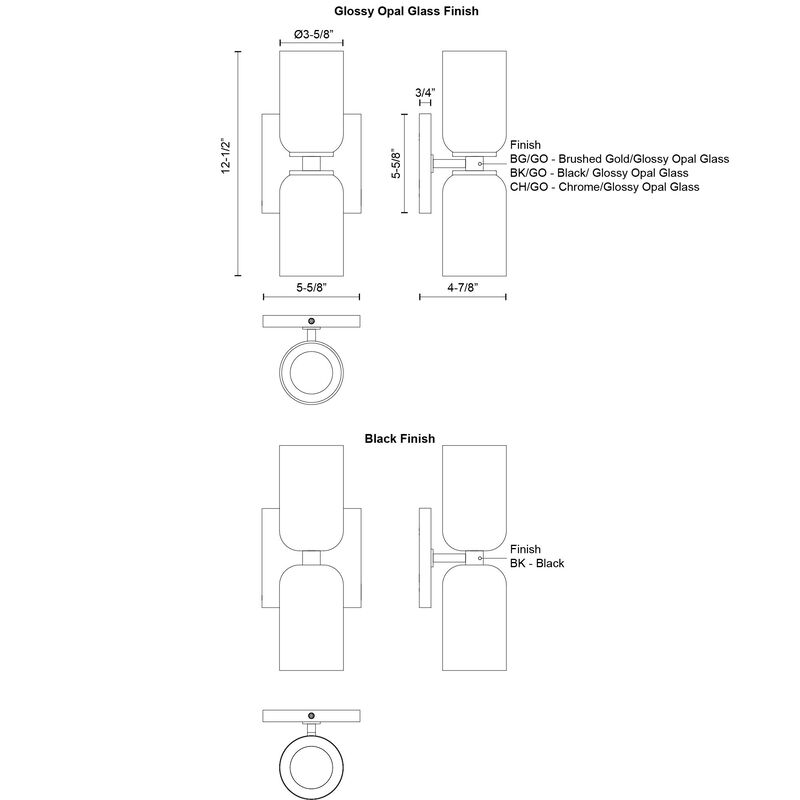 Nola 12-in 2 Lights Damp-Rated Wall Sconce image number 1