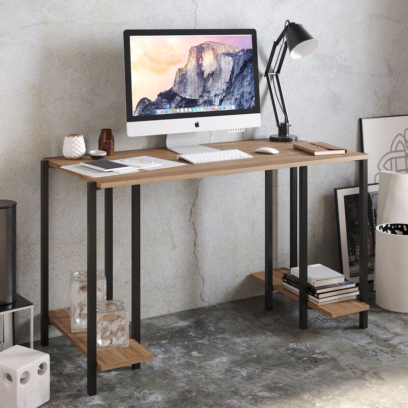 Decorotika Reader Computer Desk-Black&Walnut